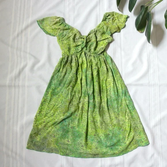 Green boho fairy princess dress - Picture 1 of 14